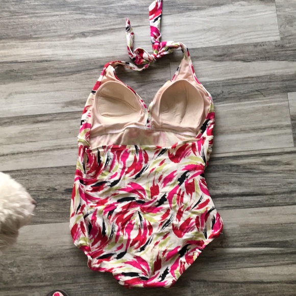 SWIM BY CHUCK HANDY ONE PIECE SUIT W/ LIGHT MESH TUMMY COVERAGE INSIDE SIZE 12 - Picture 3 of 7